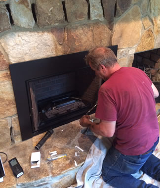 servicing gas fireplace